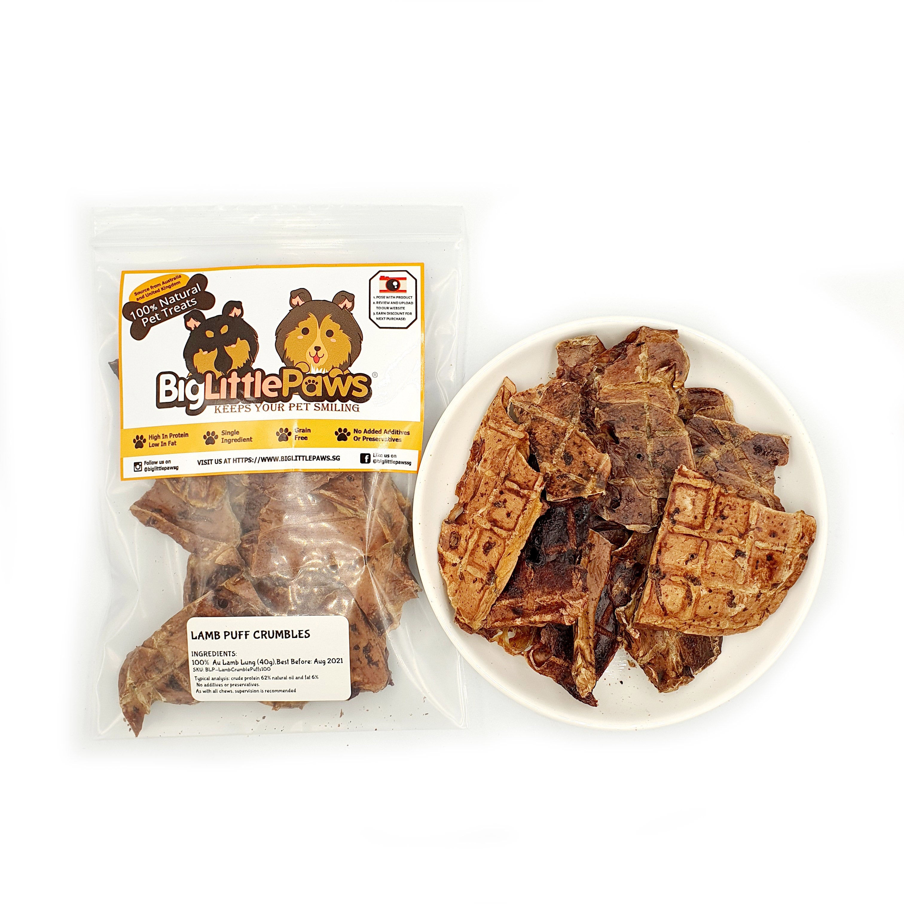 Lamb puffs dog treats best sale